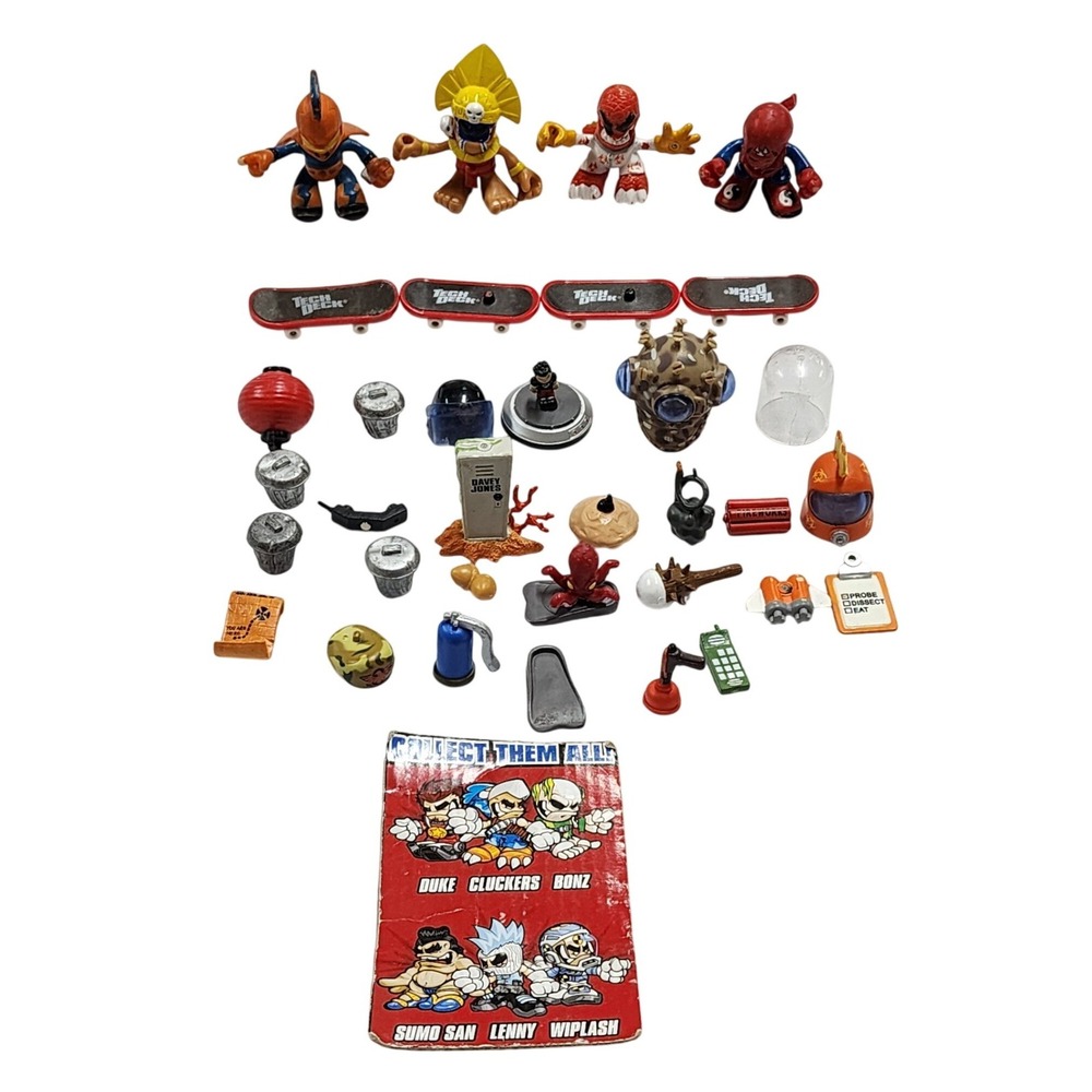 Tech Deck Dudes Mini Skateboard Figures Accessories Lot Collectible Toys Vintage